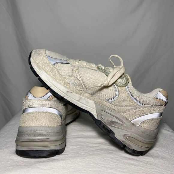Golden GOOSE *NEW* Dad Star Sneakers white and grey suede with white star Sz 38 - Picture 8 of 17